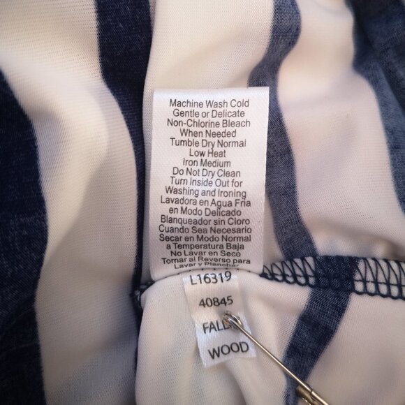 Venus Ladies White, Blue, & Tan Striped Size Small Straight Fit Beach Coverup - Picture 7 of 10